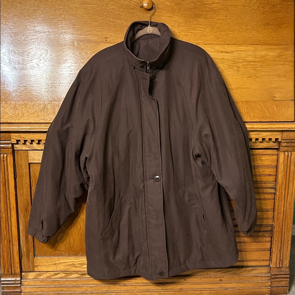 London Fog Women's Brown Full-Zip Insulated Coat Size 2X